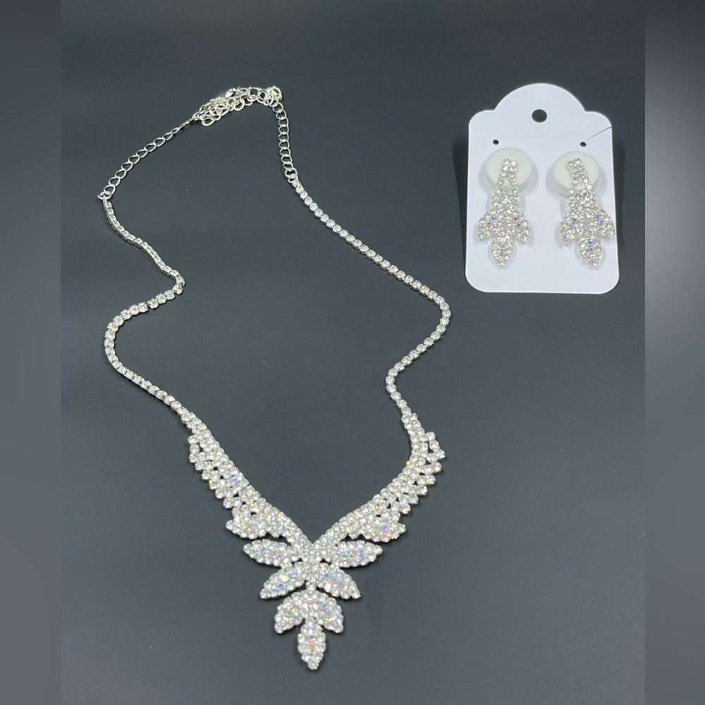 Rhinestone Necklace and Earring set